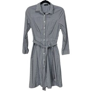 J. Crew Nautical Navy and White Striped Shirt Dress